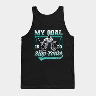 Funny Hockey Defender Denying Goals Tank Top